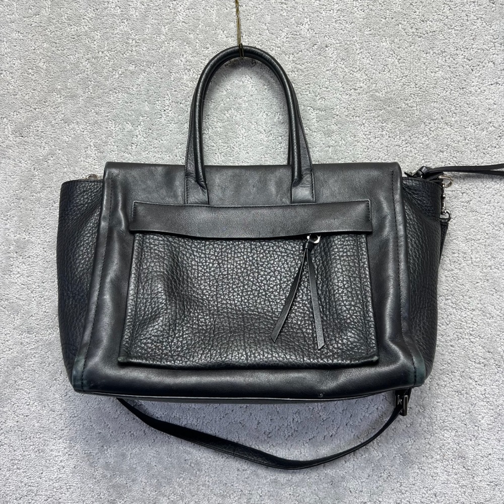 Coach Carry All Tote Satchel Crossbody Bag Black Leather Bleecker Riley Grunge